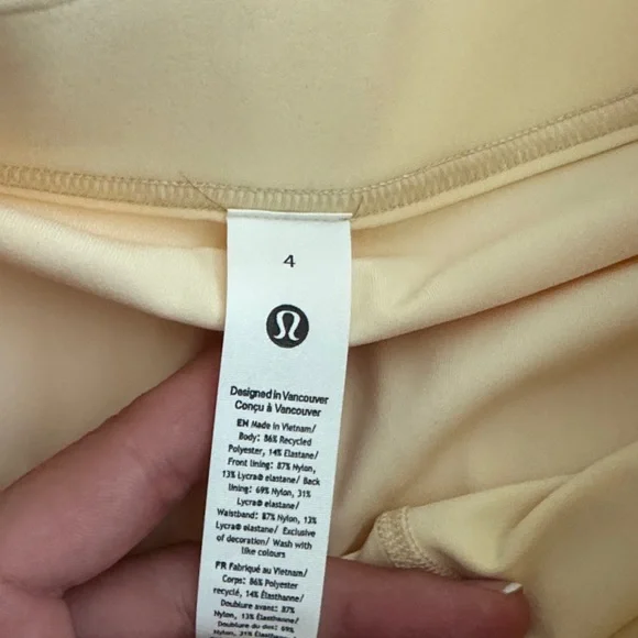 Lululemon butter yellow tennis Skirt - Picture 2 of 3